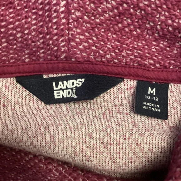 Women’s Lands End Cowl Neck Sweatshirt Purple Long Sleeve Textured Knit Fall - Picture 4 of 9